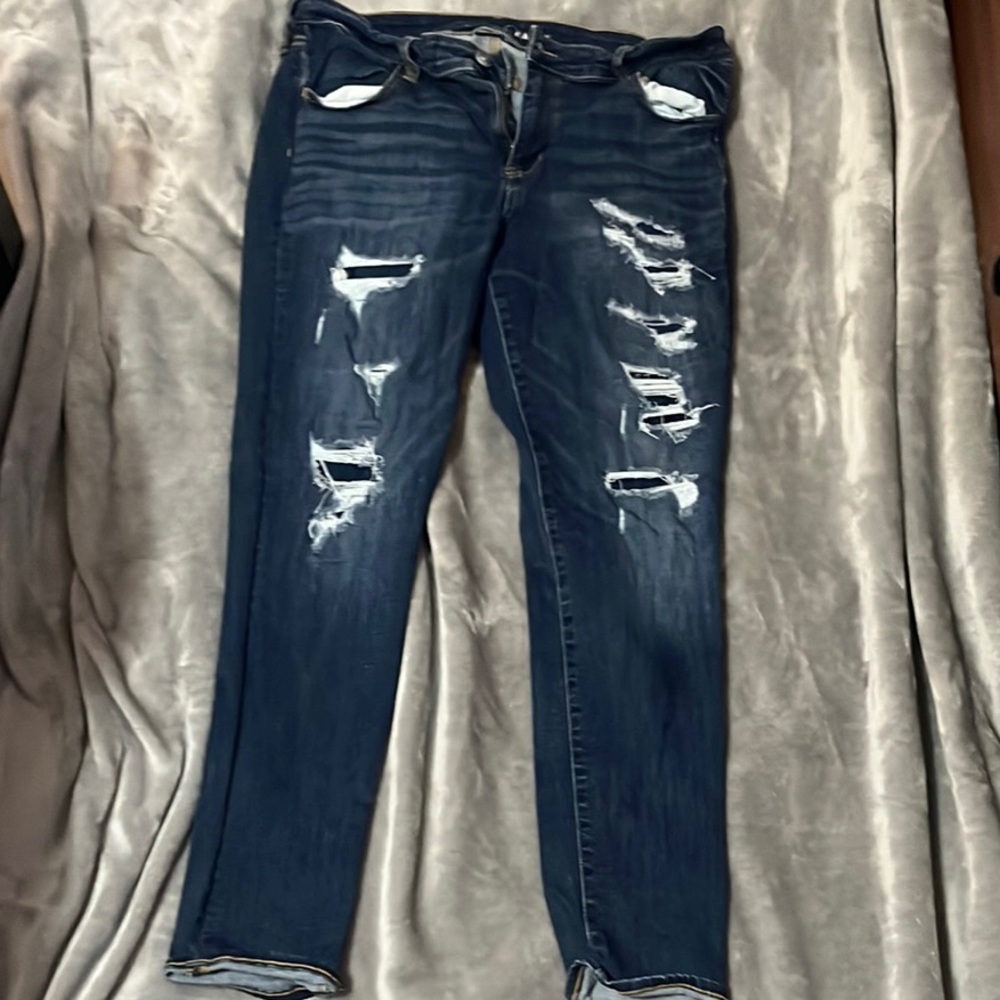Distressed Blue Jeans
